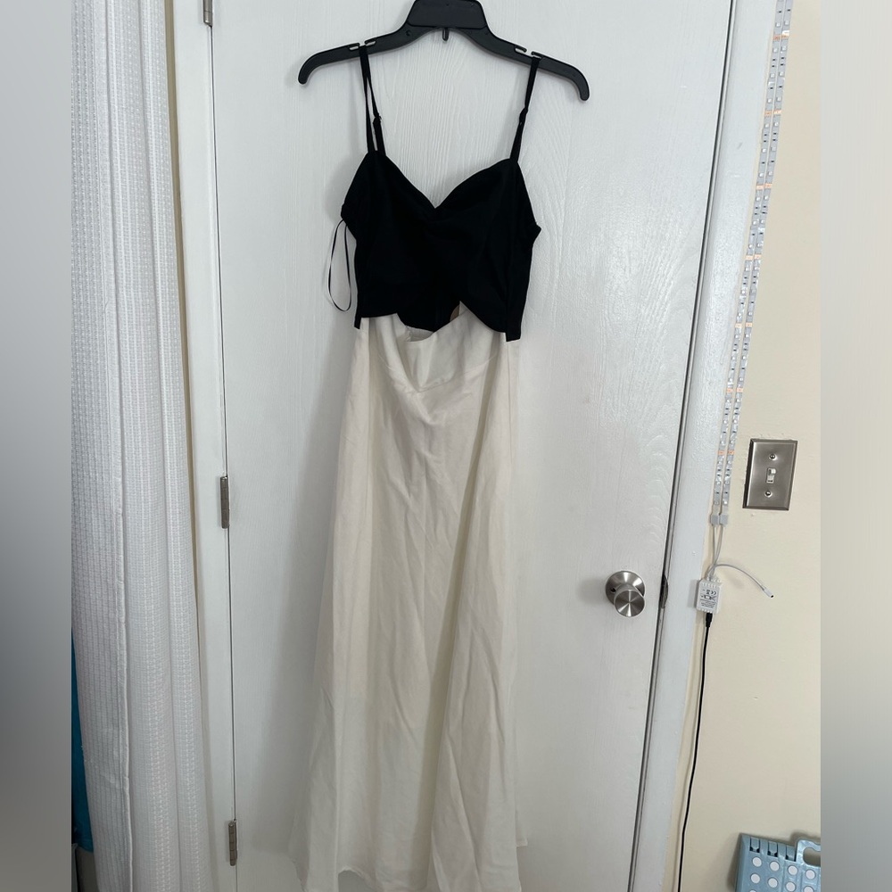 Black and white cut out dress